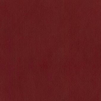 Moroso leather texture sample, deep red, matte finish with imprinted text identifying “leather cirè lacquer – z” collection details.